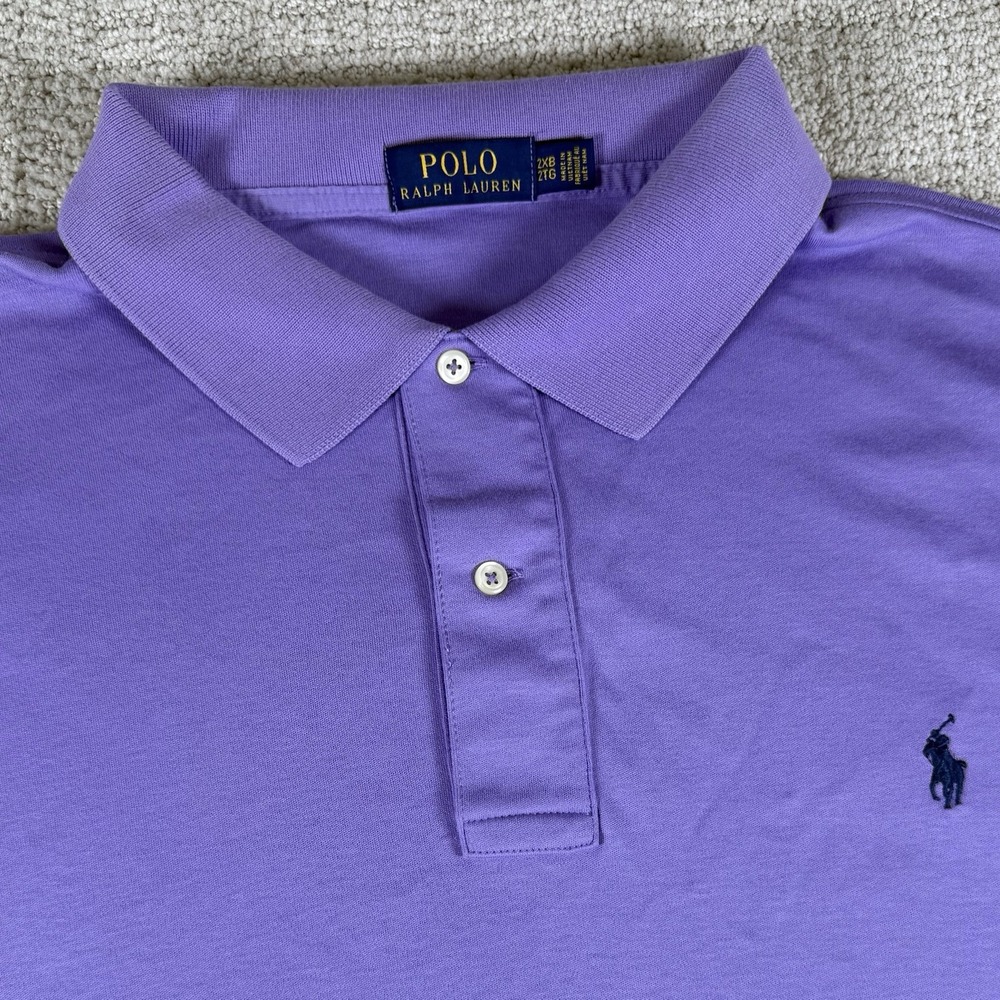 Polo Ralph Lauren Men's 2XB Purple Rugby Golf Polo Shirt Pony Cotton
